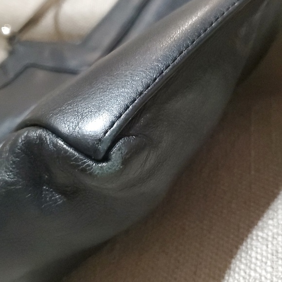 VTGBanana Republic Black calf skin with silver square handles purse clutch bag - Picture 11 of 11